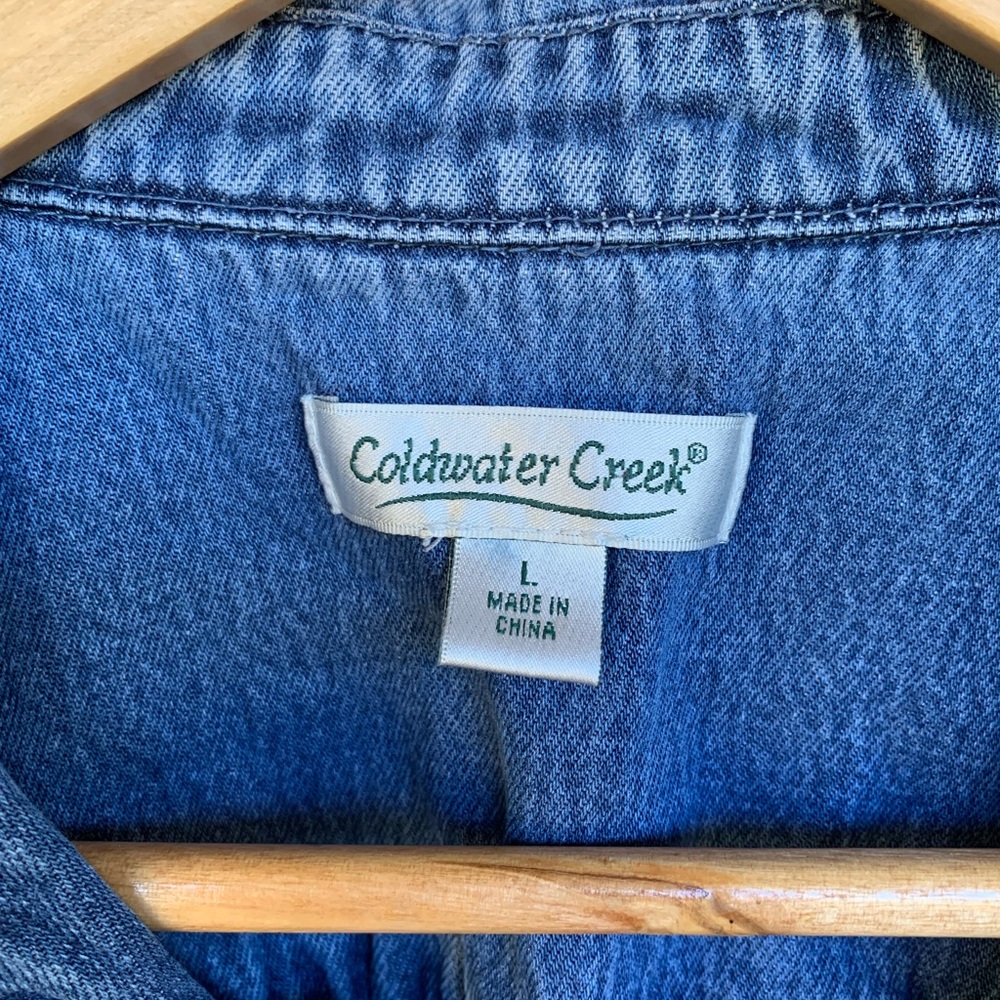 Y2K Women's Large Denim Blue Jean Jacket Retro 90’s Cottagecore Lagenlook 80’s - Picture 4 of 7